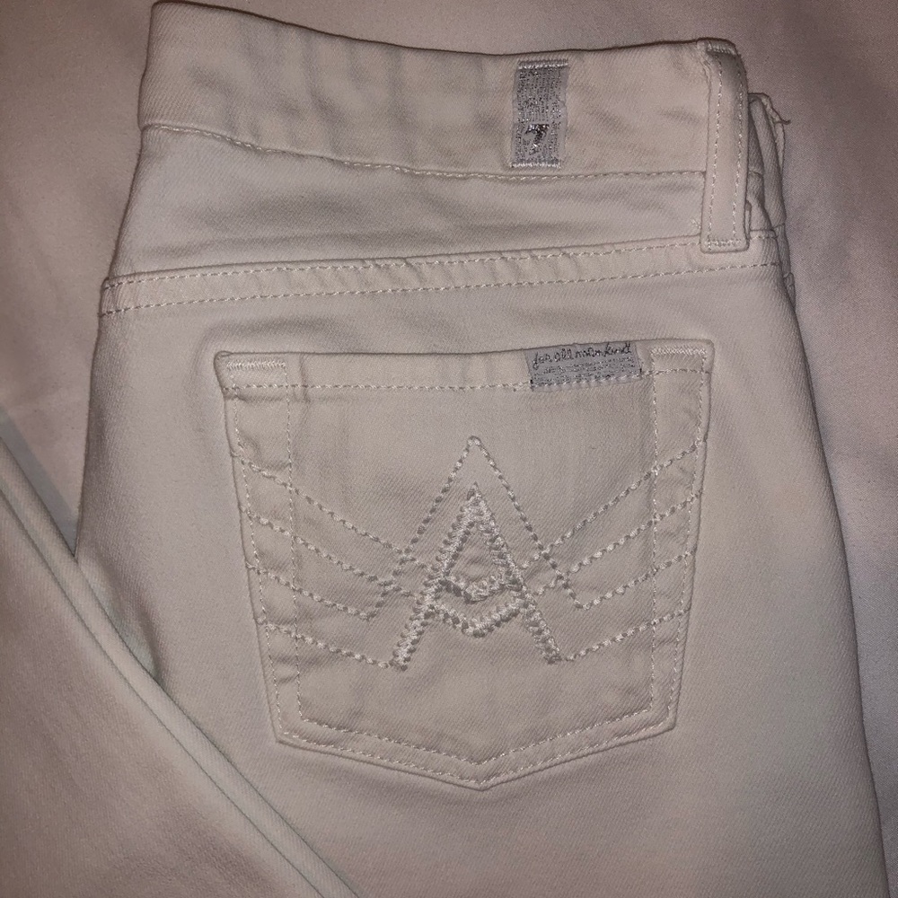 7 For all Mankind White A Pocket Jeans Sz 26 ๐ฆ - Picture 2 of 7